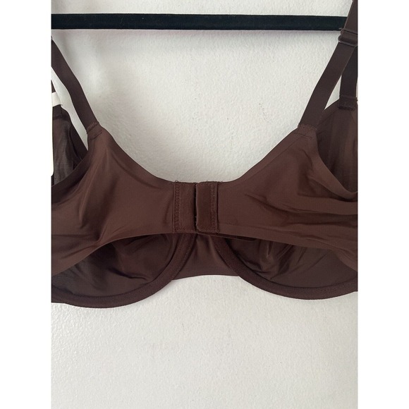 NWT Aerie Smoothez Brown Microfiber Mesh Unlined Underwire Full Coverage Bra 34C - Picture 5 of 8